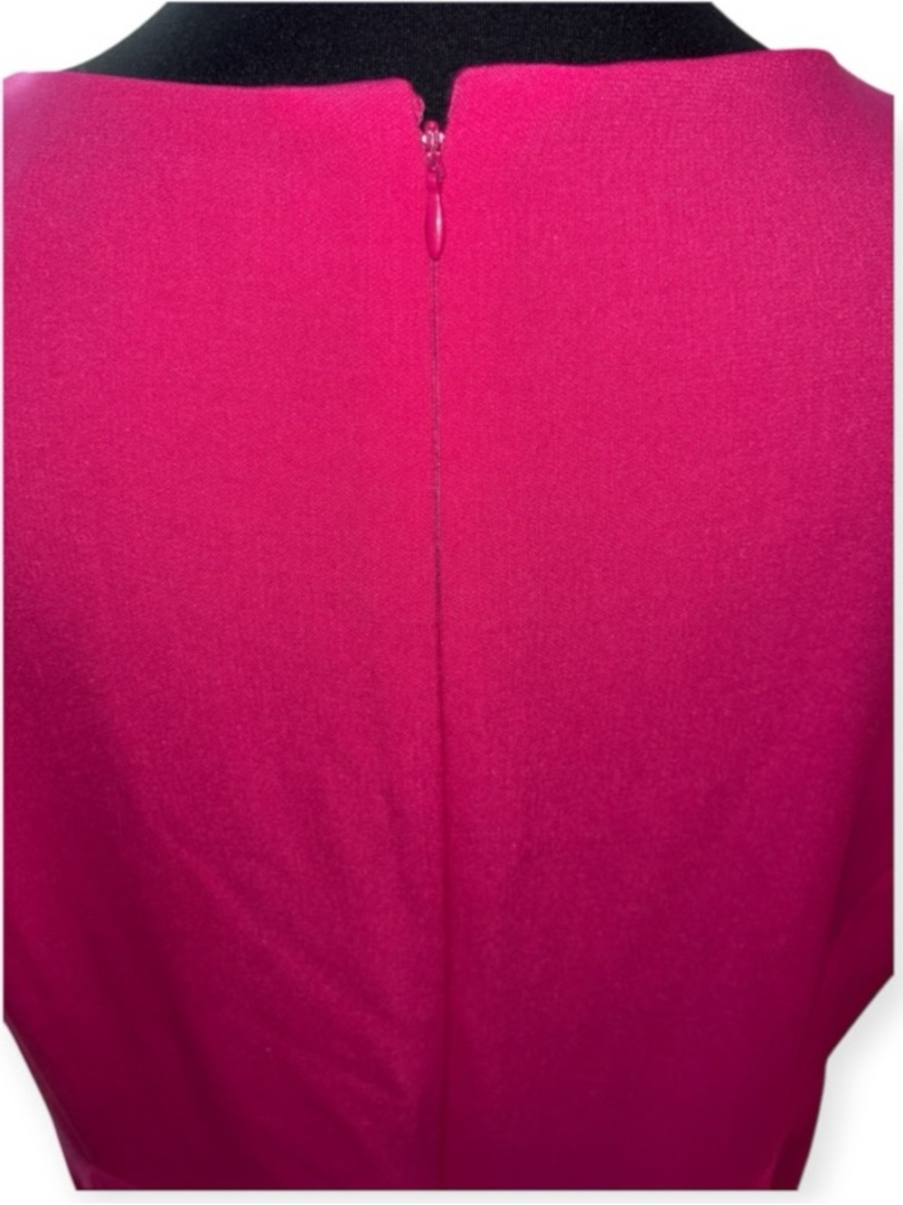 Hot Pink Sleeveless Shift Dress with Side Button Detail, P2P: 23” - Picture 6 of 9